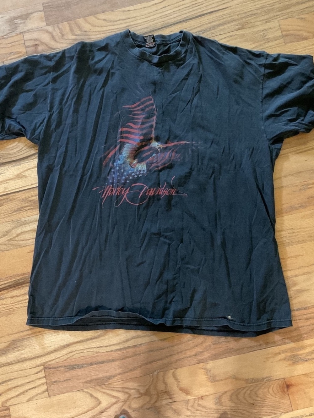 Vintage 2000 Harley Davidson T Shirt 3XL Eagle Flag Seminole Co Fern Park FL Y2K